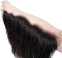 Swiss  Lace Frontal 13x4, 100% Natural Human Hair, Indian Virgin Hair, Transparent Lace, Natural Black Color