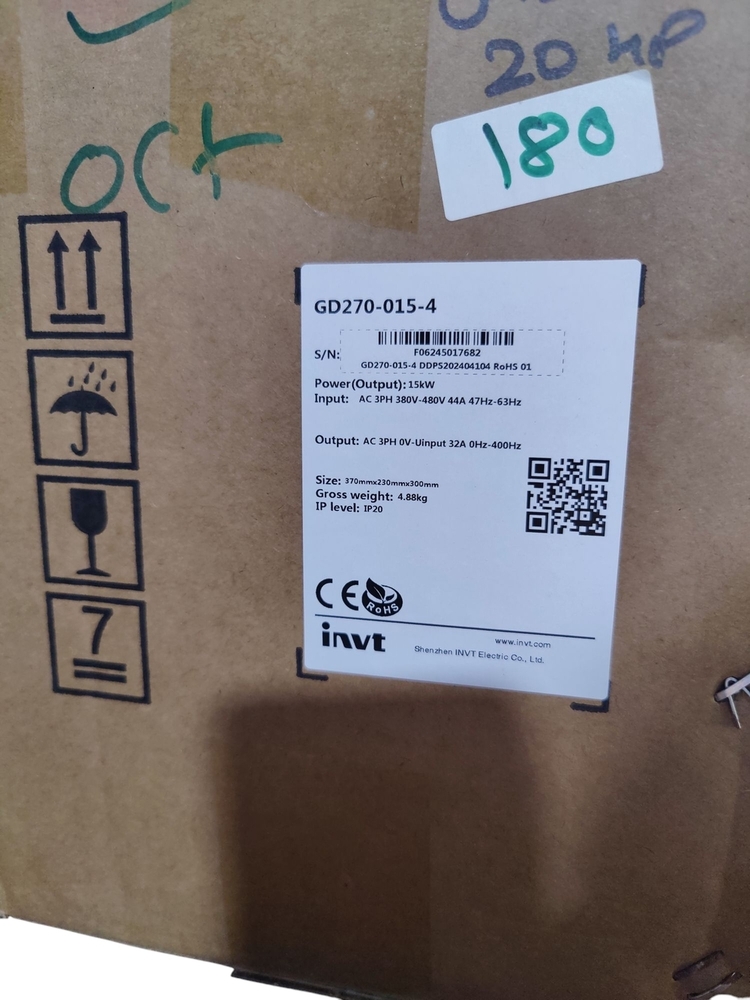 INVT GD270-015G-4 VFD 15KW/20GP 3PHASE