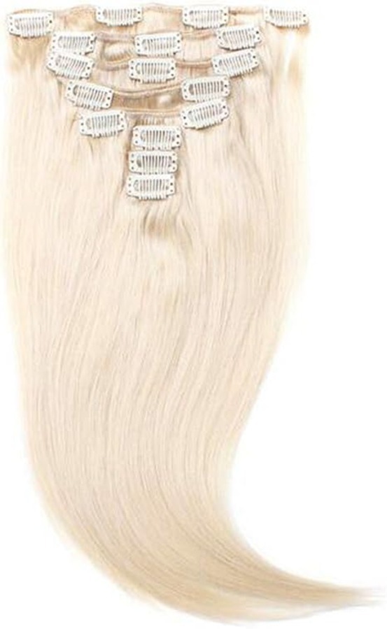 Clip in Hair Extensions 100 Grams - 16-24 Inch Silky Straight Human Remy Hair