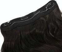 Black Wavy Hair Extension, Clip-In Hair Volumizer for Women, Natural-Looking Long Hair Wig