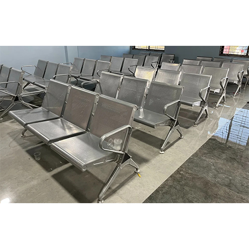 Three Seater Waiting Chair - Color: Silver