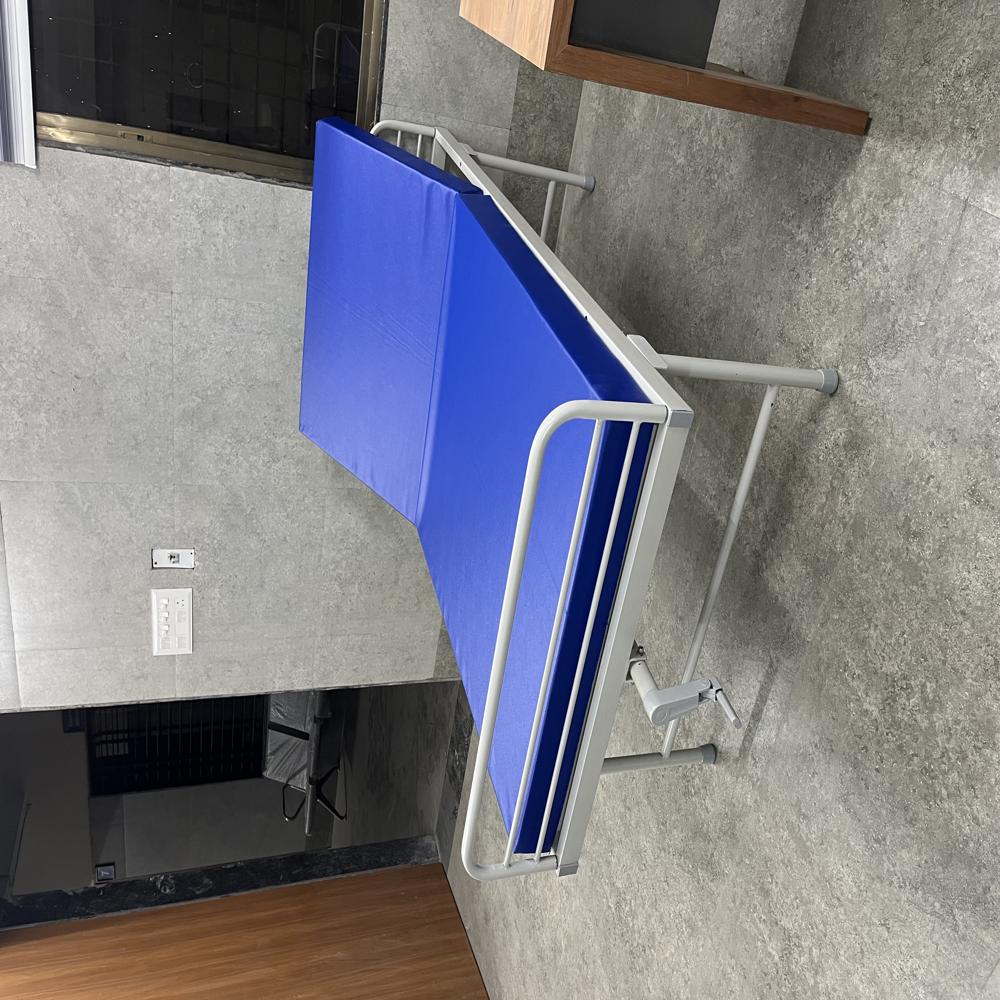 Semi Fowler Bed - Mild Steel Frame, 3x6 Feet | High-density Foam Mattress, Sleek White Color, Easy Installation