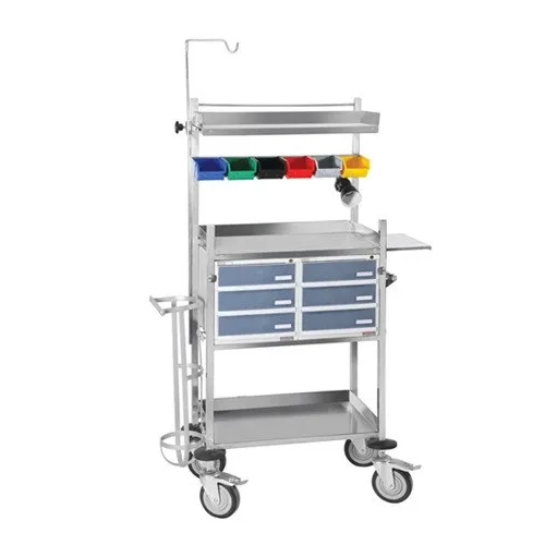 Crash Cart Trolley - Color: Silver