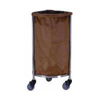 Soiled Linen Trolley - Mild Steel, 14x14x30 Inch, Brown | Standard Design, Smooth Textured, Powder Coated Finish For Commercial Use