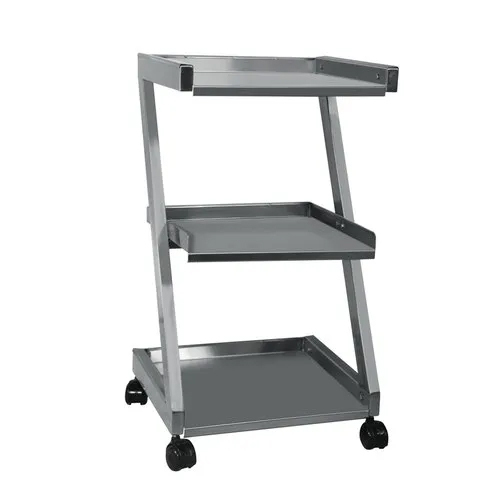 2 Shelves Instrument Trolley - Color: Silver