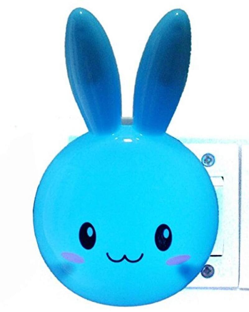 Plug In Rabbit Night Lamp - Non-toxic Abs Material | Intelligent Light Sensor, Soft Glow For Kids' Room, Automatic On/off Function