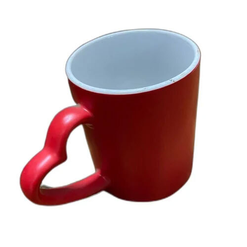 Red Heart Handle Mug - Design: Plain