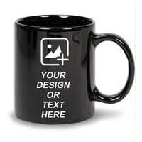 Black Printed Coffee Mugs