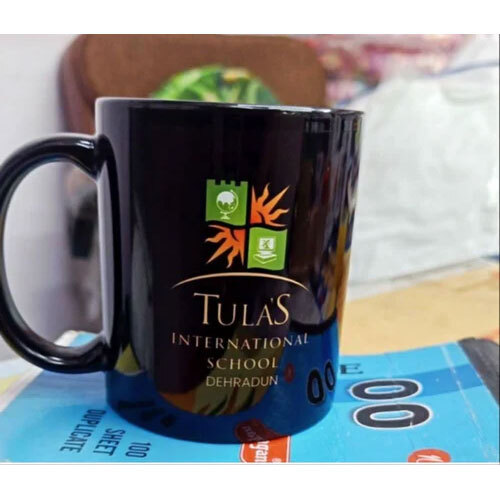 Printed Black Mug - Capacity: 400 Milliliter (Ml)