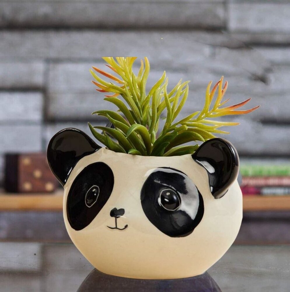 Indoor Ceramic Panda Flower Pot