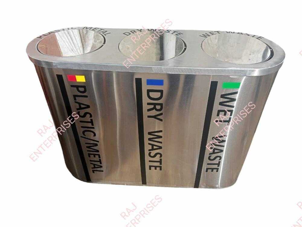 STAINLESS STEEL 3 IN 1 DUSTBIN