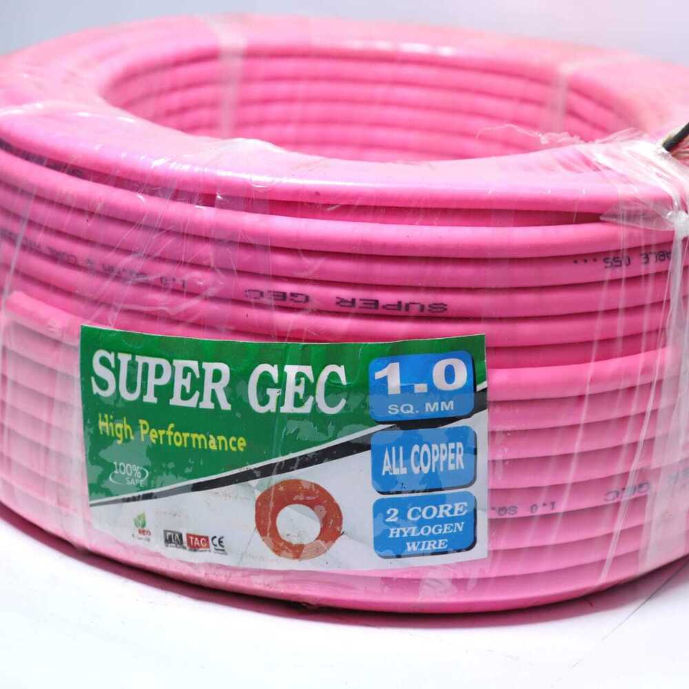 1mm 2core Halogen Mic Wire - Color: Orange