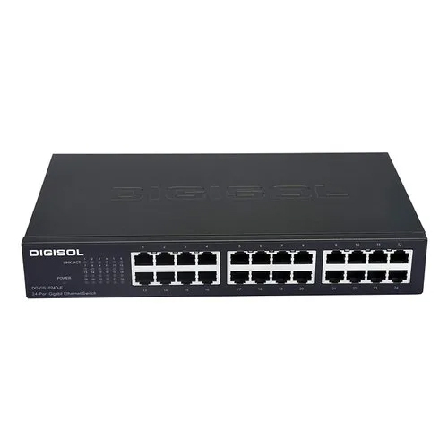 Digisol 24 Port Gigabit Ethernet Unmanaged Switch - Color: Black