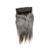 Indian Remy Hair Clip in Extension Set of 2 Color- 1 B Black Type - Straight (26)