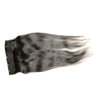 Indian Remy Hair Clip in Extension Set of 2 Color- 1 B Black Type - Straight (26)