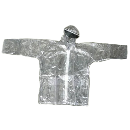 Transparent PVC Raincoat - High-Quality PVC Material, Size L, Transparent Color, Modern Plain Design for Stylish Rain Protection