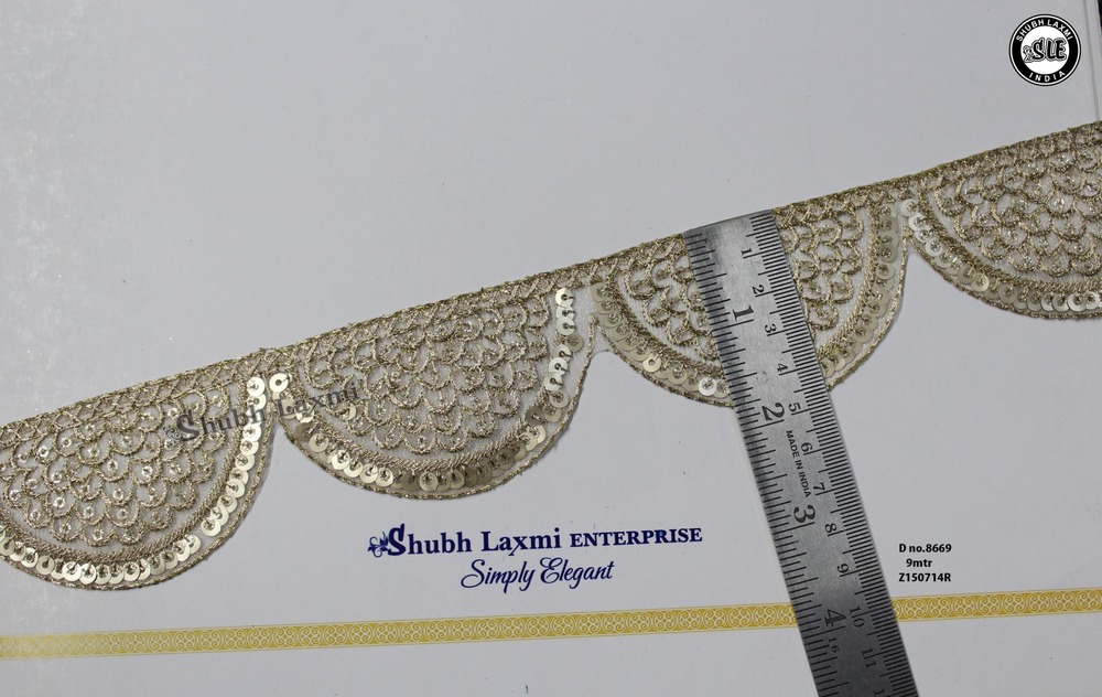 Golden Cut Work Lace
