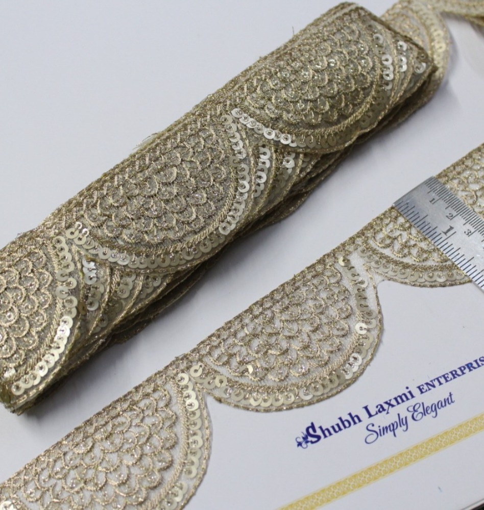 Golden Cut Work Lace