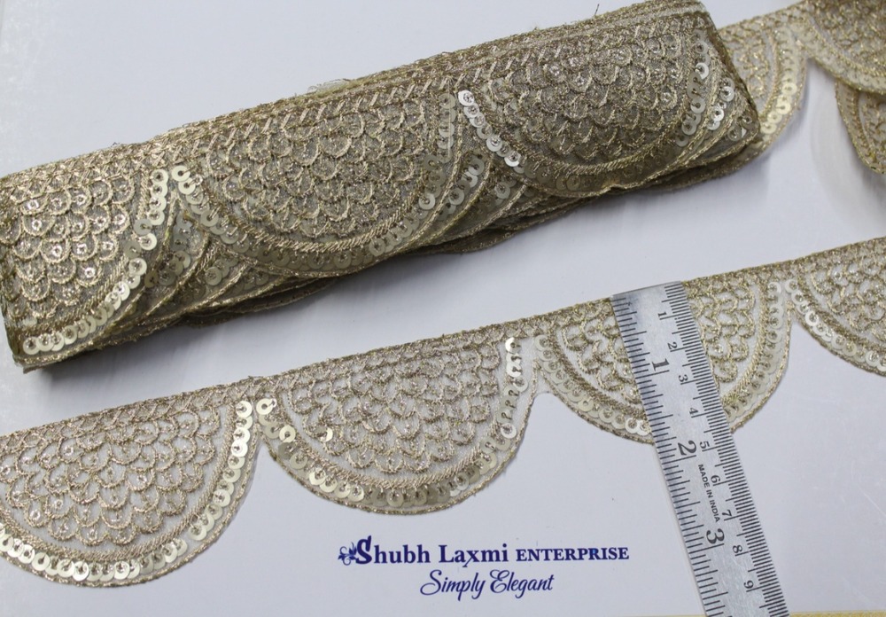 Golden Cut Work Lace
