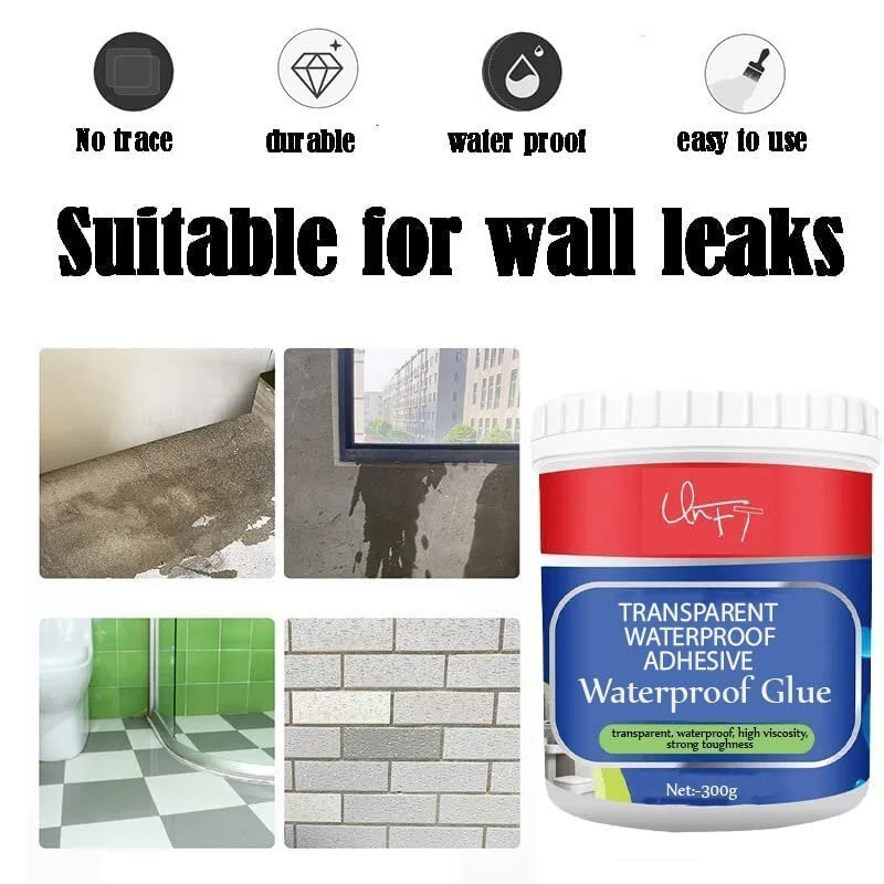 Transparent Waterproof Glue - Plastic, 310 Ml, White | Durable Adhesive For Ceramic, Plastic, Metal, And Wall Surfaces With Polished Finish