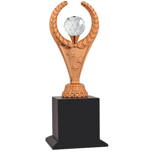 Ue-380 Metal Diamond Trophy - Base Material: Wooden