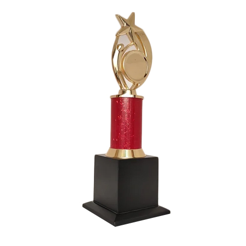 Award Trophies - High-Quality Metal, 10-15 Inches Tall, Various Vibrant Colors, Star Shape, Polished Finish, Wooden Base for Art & Collectibles