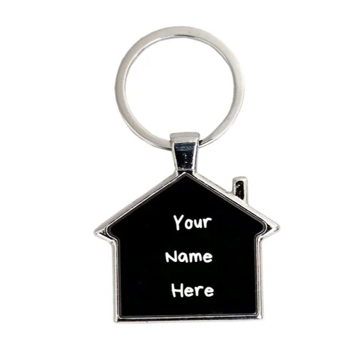 Home Shape Metal Keychain