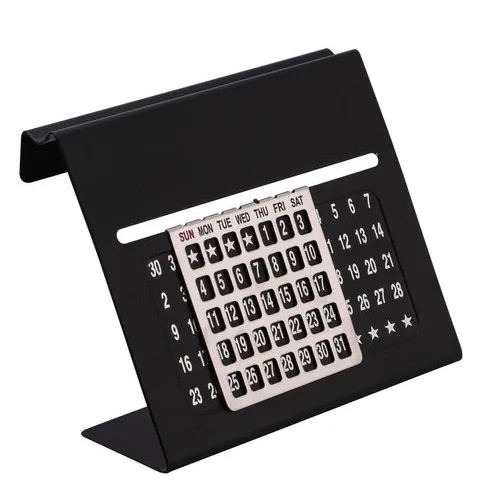 Table Top Calendar With Pen Stand - Color: Black