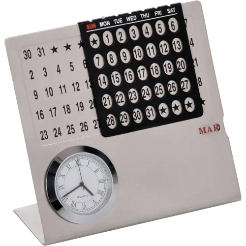 Table Calendar With Watch - Color: Gray