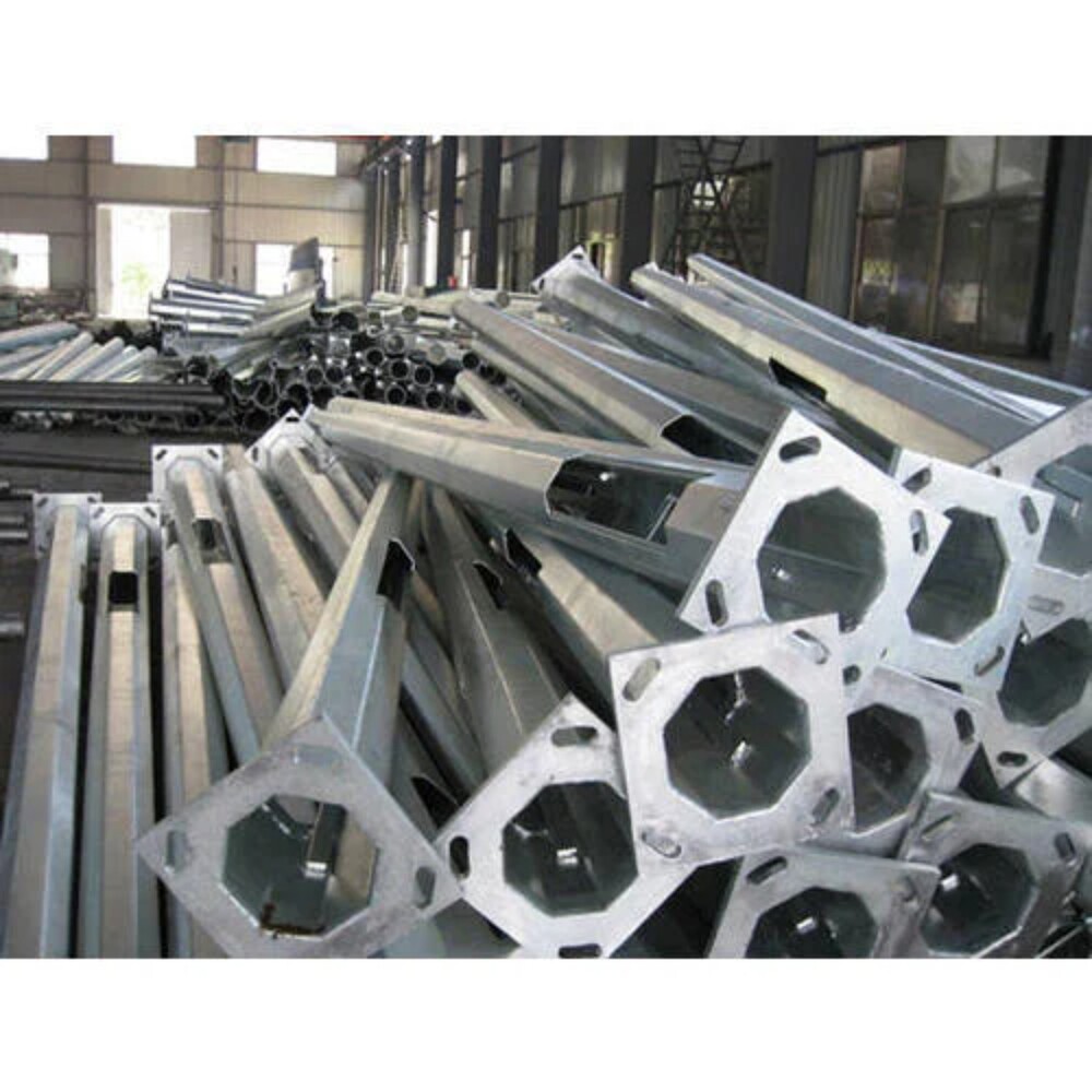 High Mast Pole - Mild Steel, 9m Height, Cool White Lighting, 960mm Diameter, 8mm Thickness | In-house Design, Wind Speed 300 Km/h, Stainless Steel Hardware