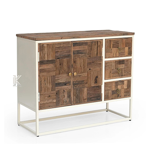 Wagon Wood White Coated Metal Sideboard - Color: Different Available