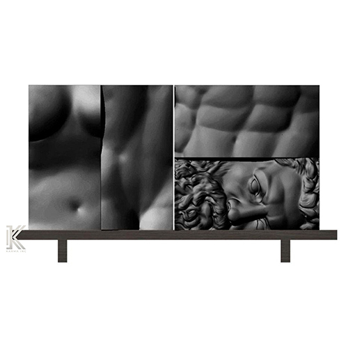 Black Greek Panel Wooden Carved Sideboard - Color: Different Available