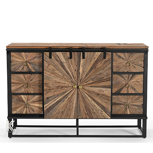 Wagon Wood Black Metal Sideboard - Color: Different Available