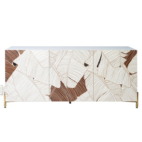 Floral Design Wooden Sideboard - Color: Different Available
