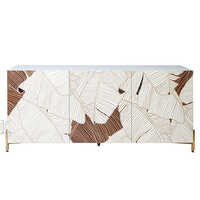Floral Design Wooden Sideboard