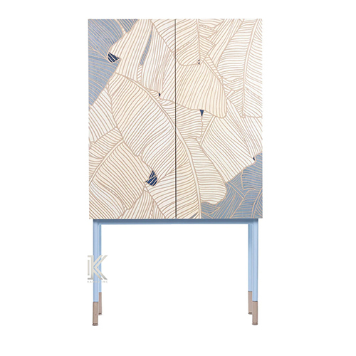 Floral Design Wooden High Cabinet - Color: Different Available