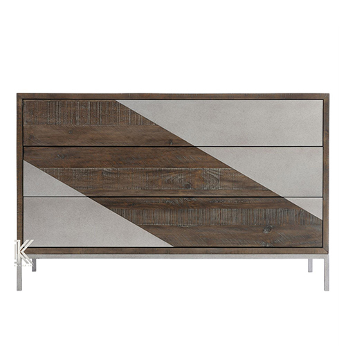 Mango Wood Cement Finish Chest Of Drawer - Color: Different Available