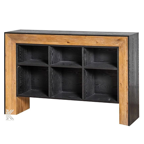 Pine And Black Solid Wood Console Table - Color: Different Available