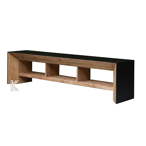 Pine And Black Solid Wood TVC