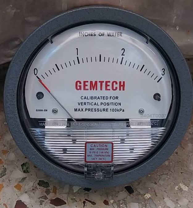 GEMTECH DIFFERENTIAL PRESSURE GAUGE 100% Original
