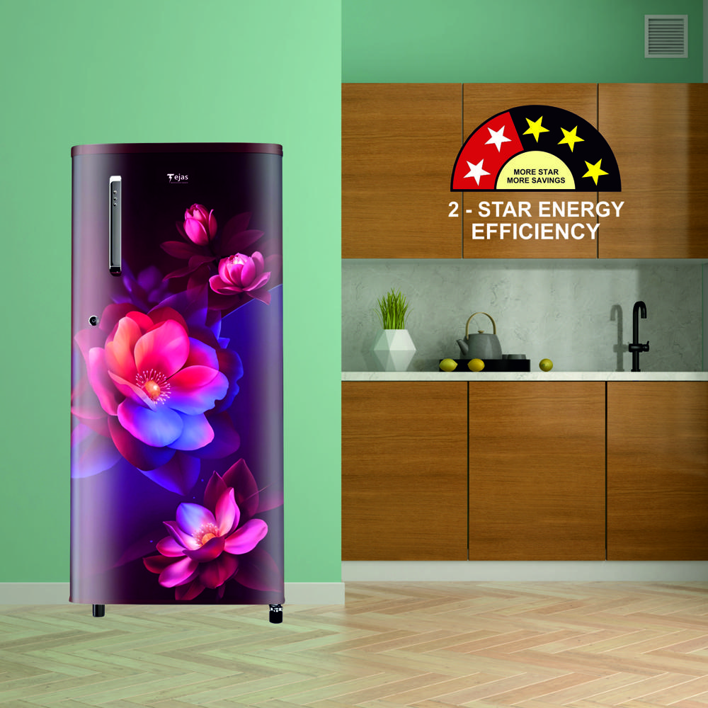 180 Ltr. Curve Refrigerator - BIG FLOWER