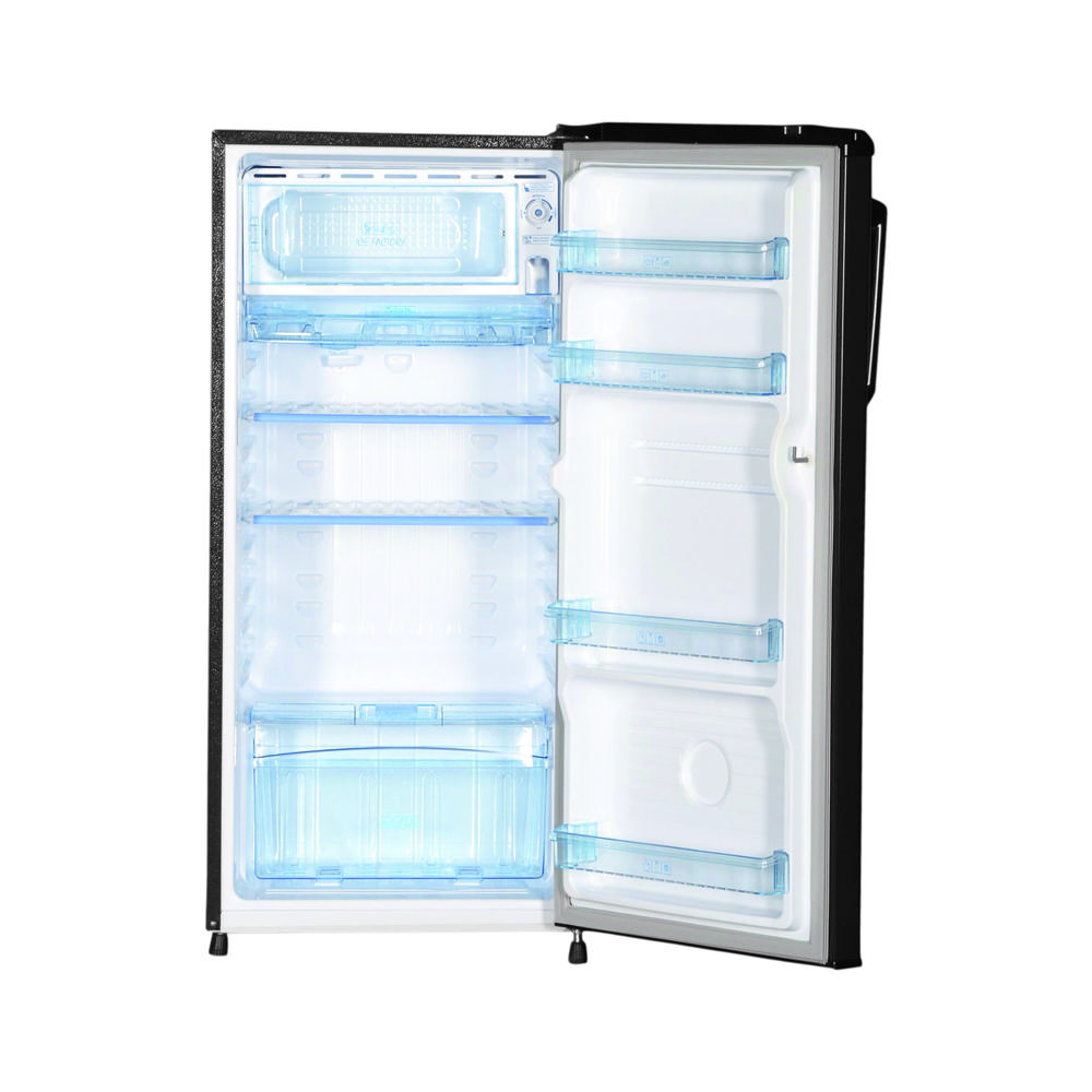 180 Ltr. Curve Refrigerator - Hairline Grey - Color: Black