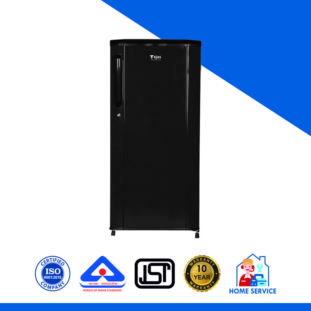 180 Ltr. Curve Refrigerator - Hairline Grey - Color: Black
