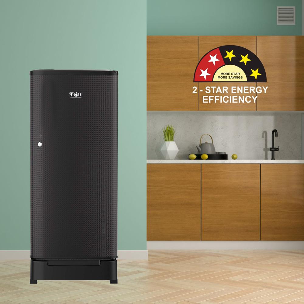 180 Ltr. Refrigerator - Small Flower - Color: Black