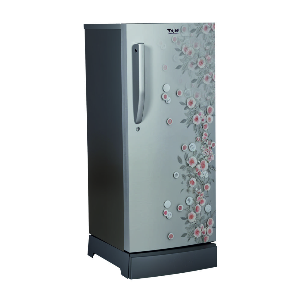 195 Ltr. Curve Refrigerator - PLAIN/HAIRLINE GREY 