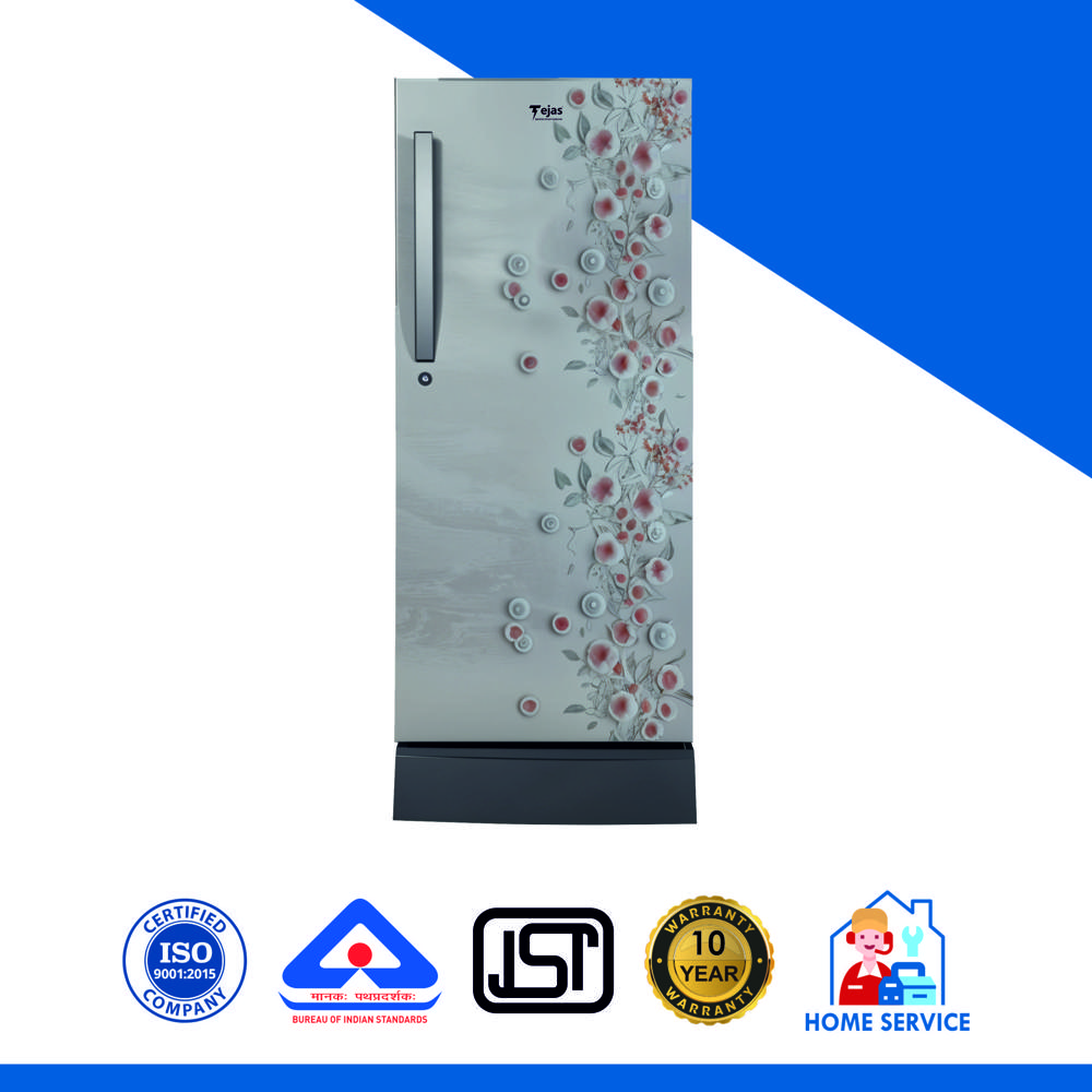 195 Ltr. Curve Refrigerator - PLAIN/HAIRLINE GREY 