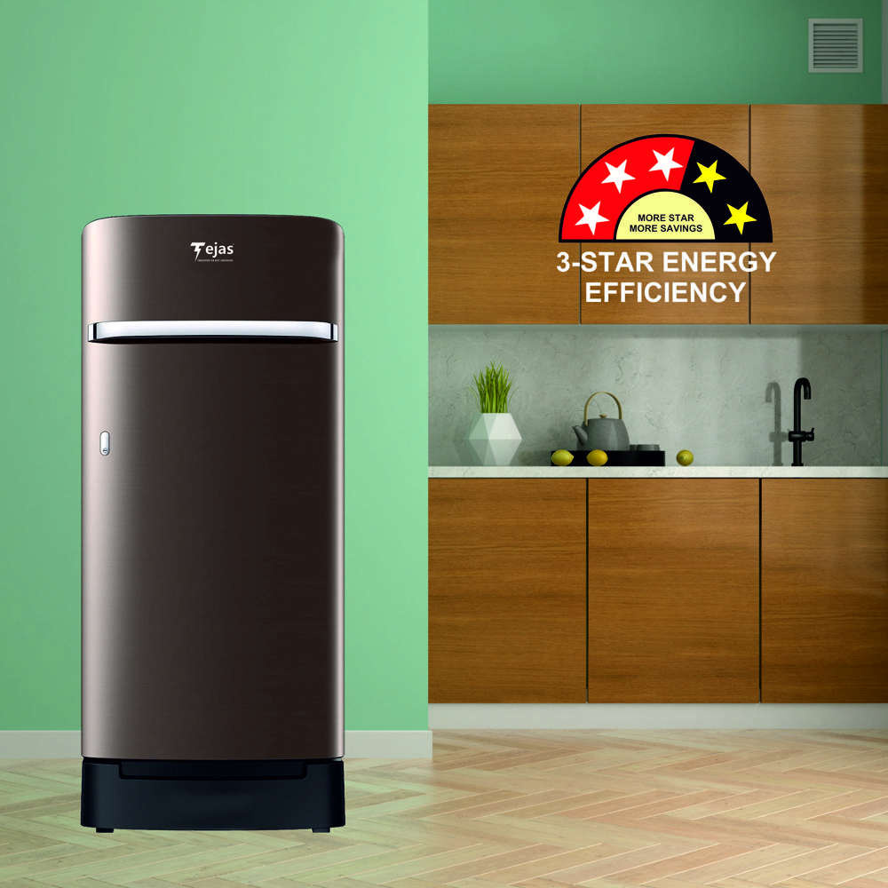 195 Ltr. Curve Refrigerator - HAIRLINE GREY 