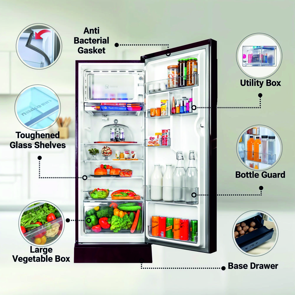 215 Ltr. Refrigerator - Big Flower (Any Mix) - Color: Multicolor