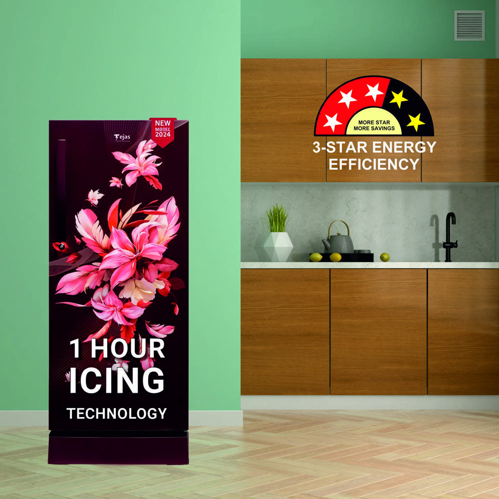 215 Ltr. Refrigerator - Big Flower (Any Mix) - Color: Multicolor