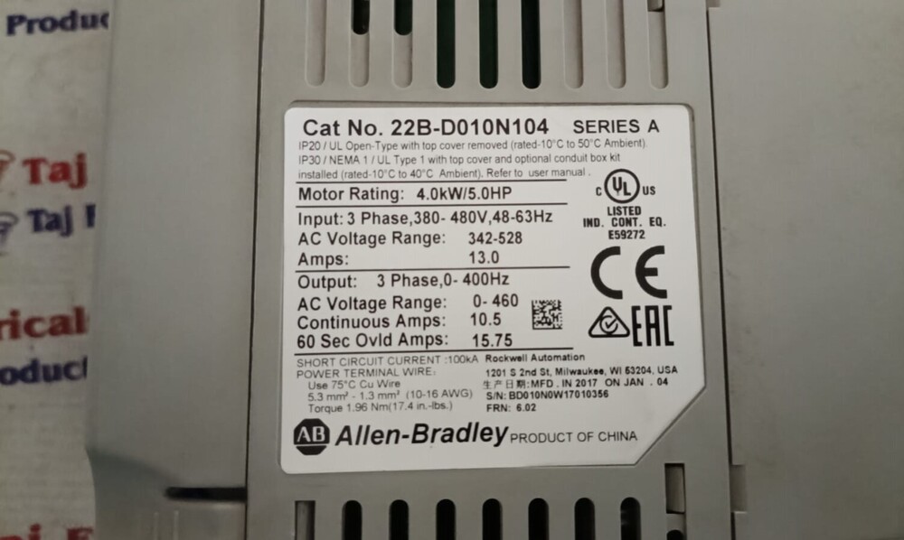 ALLEN BRADLEY 22B-D010N104 DRIVE
